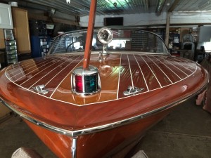 A picture of a boat in a shop